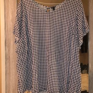 Navy Checkered Blouse